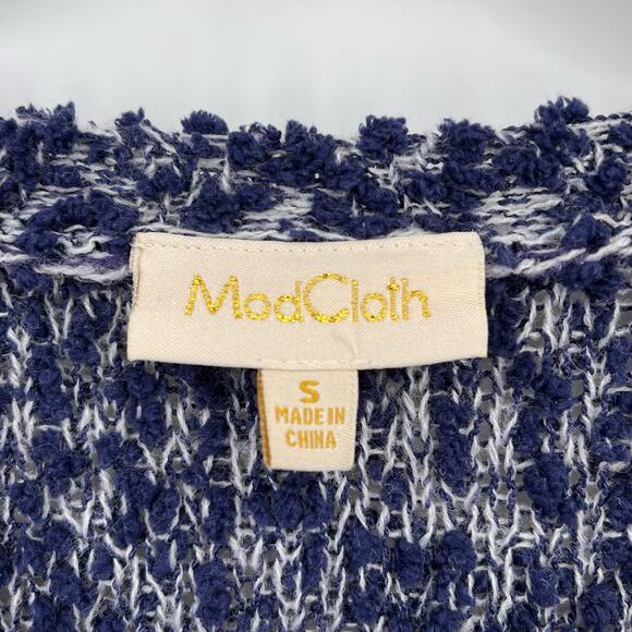 Modcloth Cropped Marled Blue Sweater Womens Size Small - Picture 3 of 4